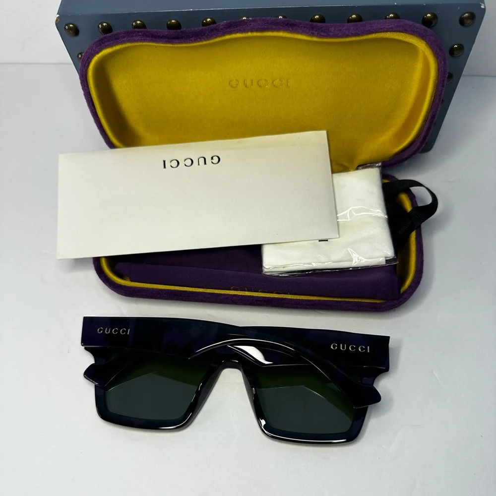 Gucci Men's GG0962Sm Acetate Rectangle Sunglasses